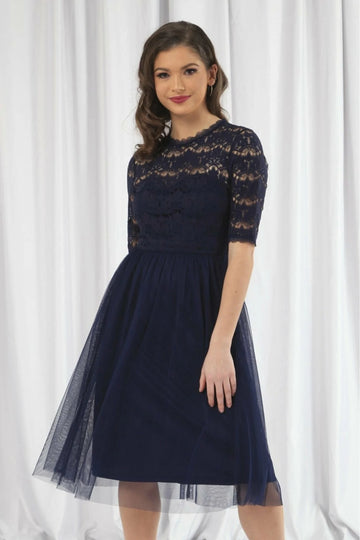 Red Lace Dress With Tulle Skirt Double Second
